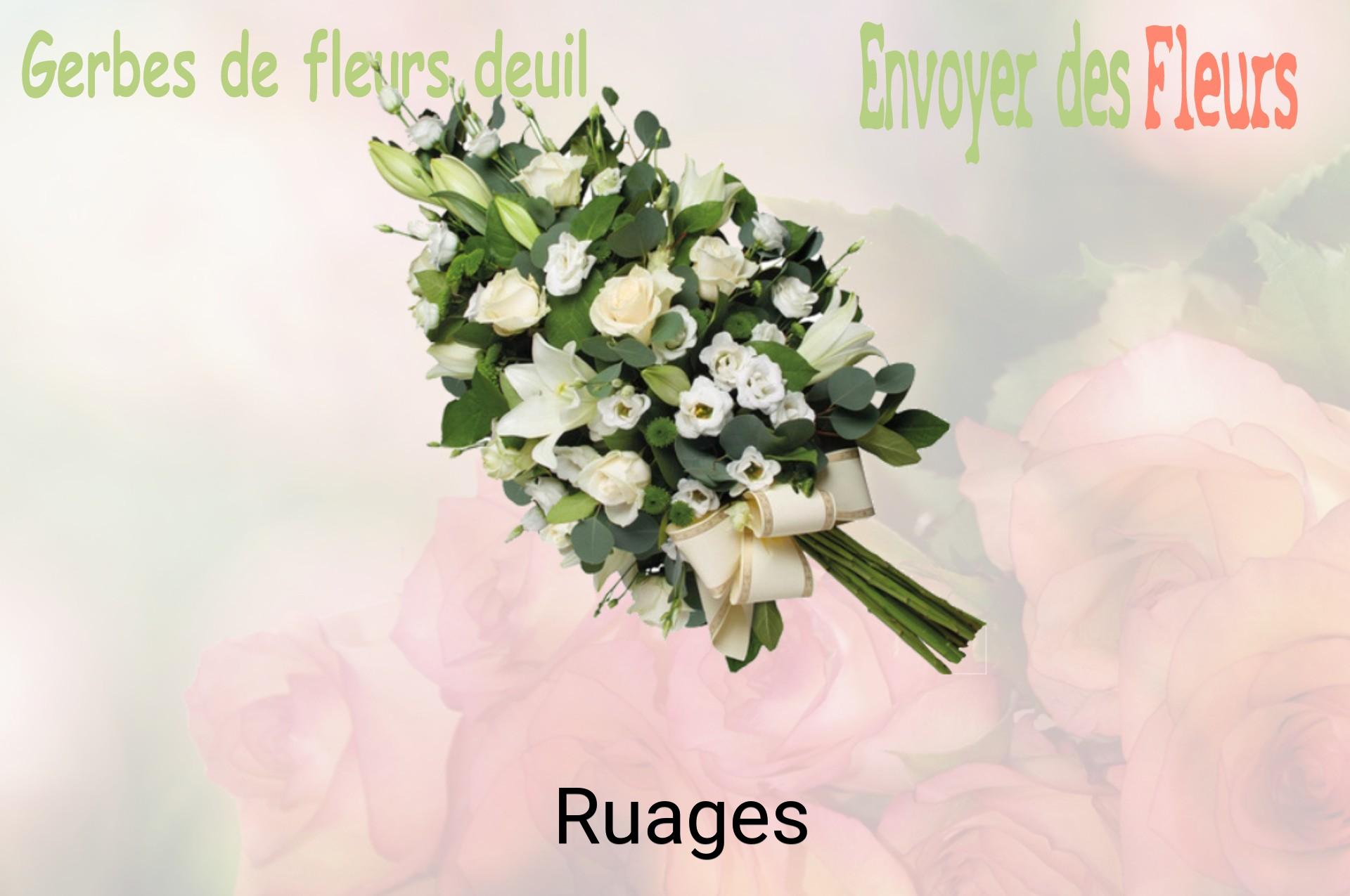 Gerbe de fleurs de deuil livrée à Ruages